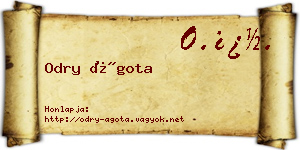 Odry Ágota névjegykártya