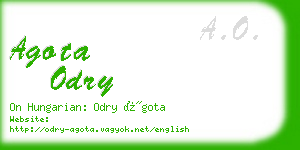agota odry business card